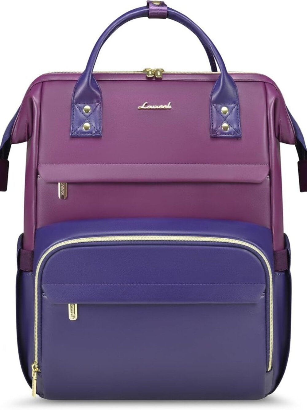 Stylish Leather Laptop Backpack for Women, 15.6" Travel Purse with USB Port